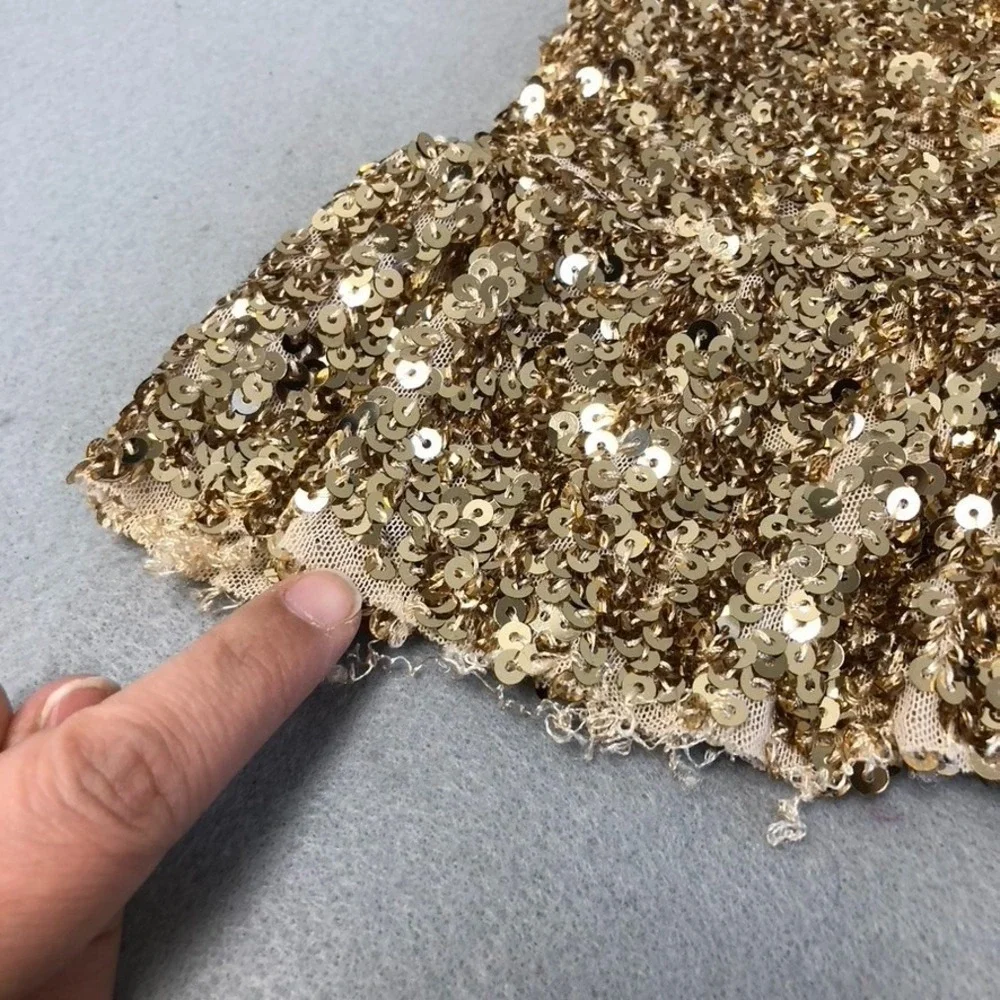 Mia Joy Sequin Dress Girls 6 Gold Short Sleeve Party Wedding Holiday Formal
